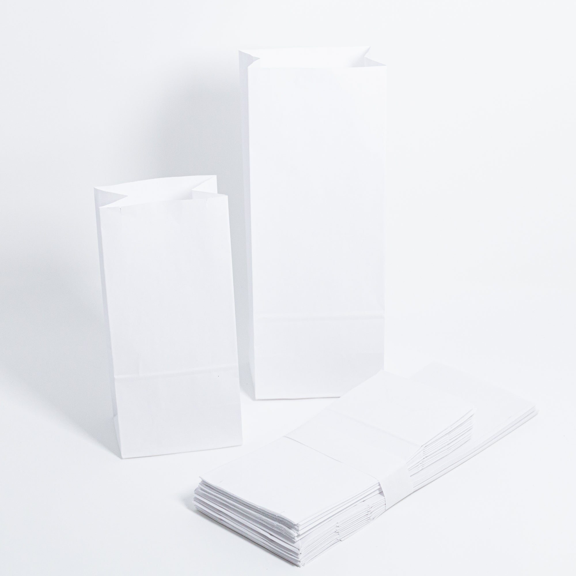 25 weiße Papiertüten 25 Pack 10 groß, 15 klein, weiß