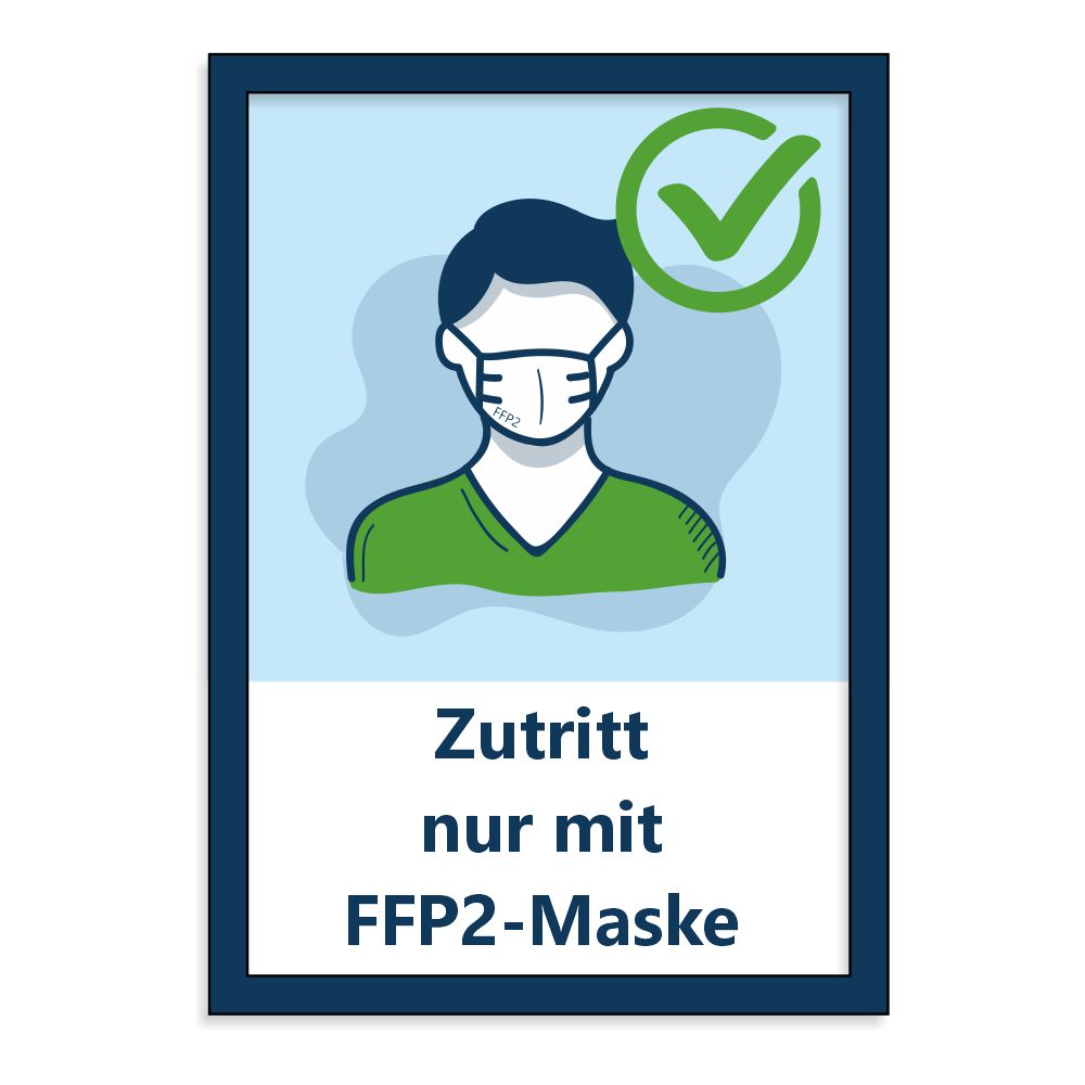 Aufkleber Zutritt nur mit FFP2-Maske | DIN A4 | 3er-Pack