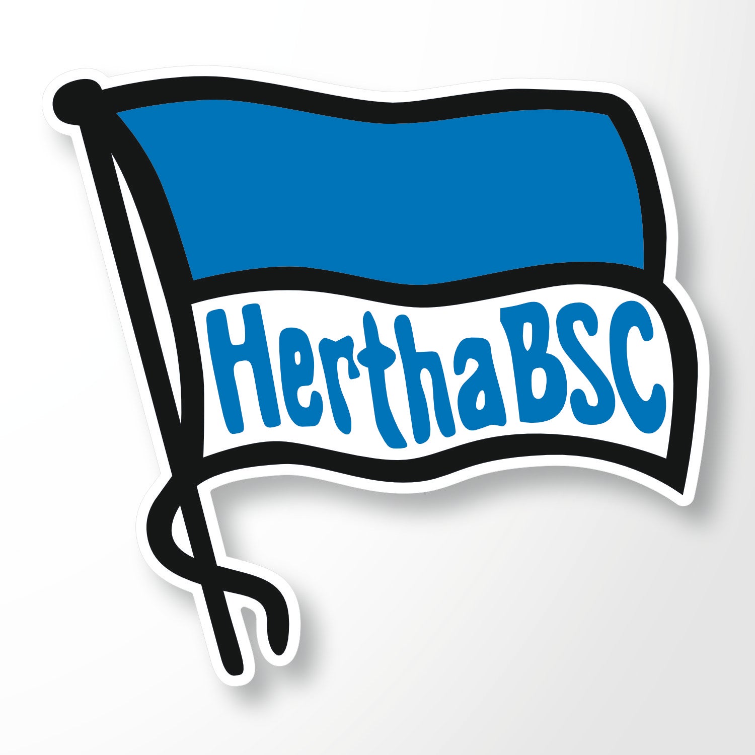 Hertha BSC Aufkleber Fahne 50x46 cm