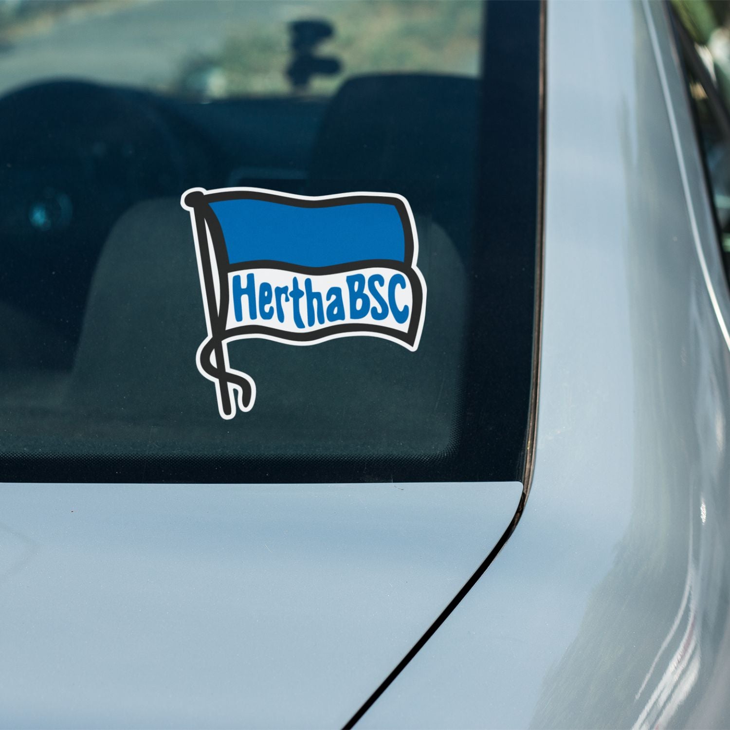 Hertha BSC Aufkleber Fahne 15x14 cm