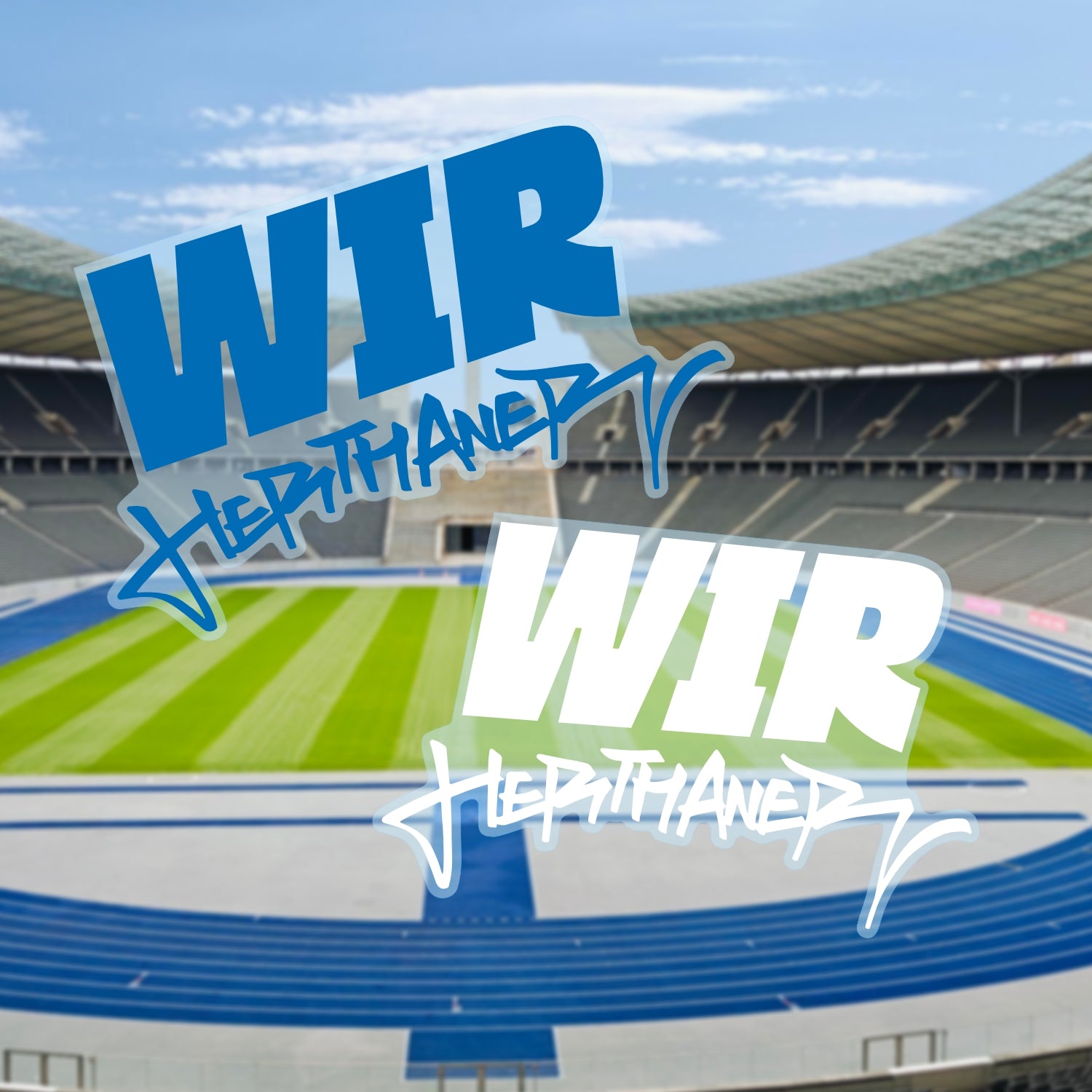 Stickerbogen Hertha BSC Wir Herthaner DIN A6 | Premium-Aufkleber transparente Folie