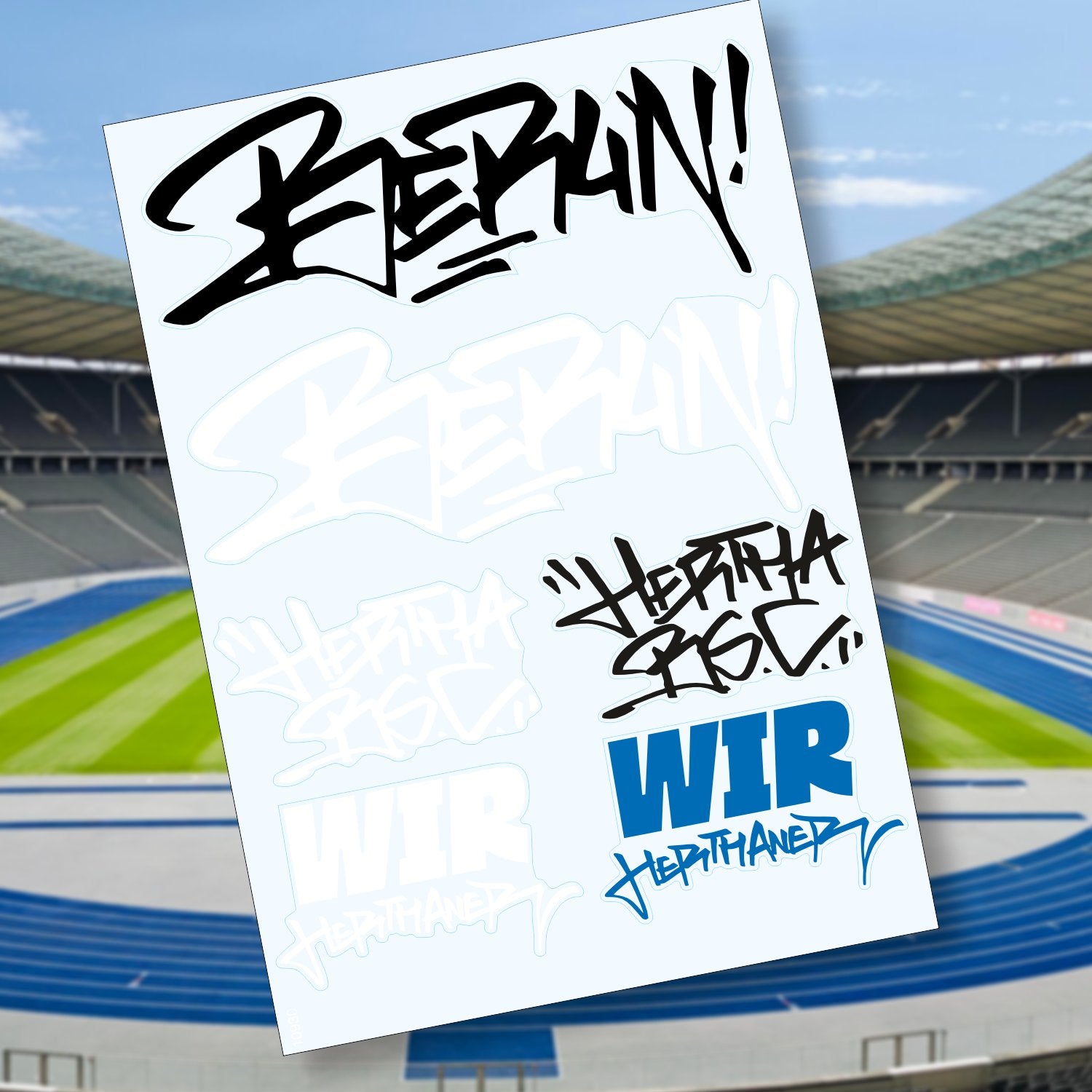 Stickerbogen Hertha BSC Tags DIN A5 | Premium-Aufkleber transparente Folie