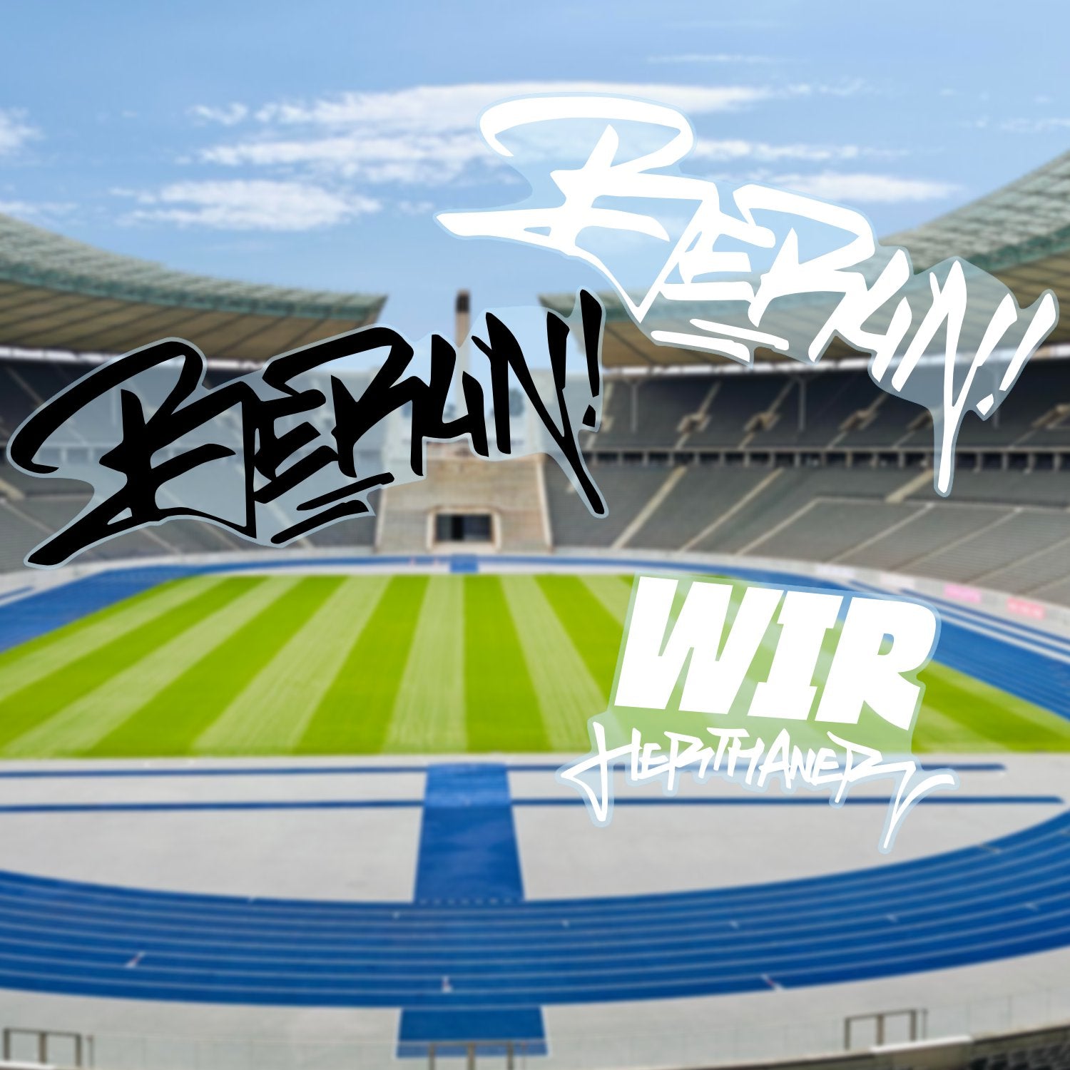 Stickerbogen Hertha BSC Tags DIN A5 | Premium-Aufkleber transparente Folie