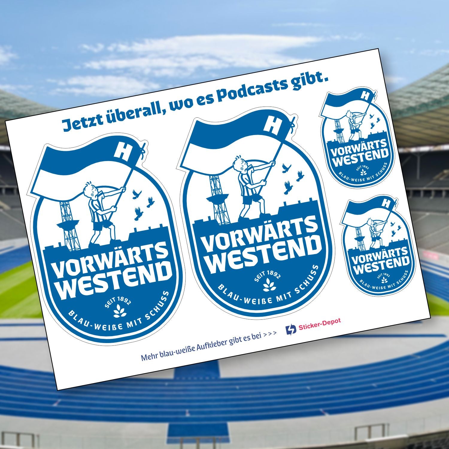 Vorwärts Westend Podcast Aufkleber