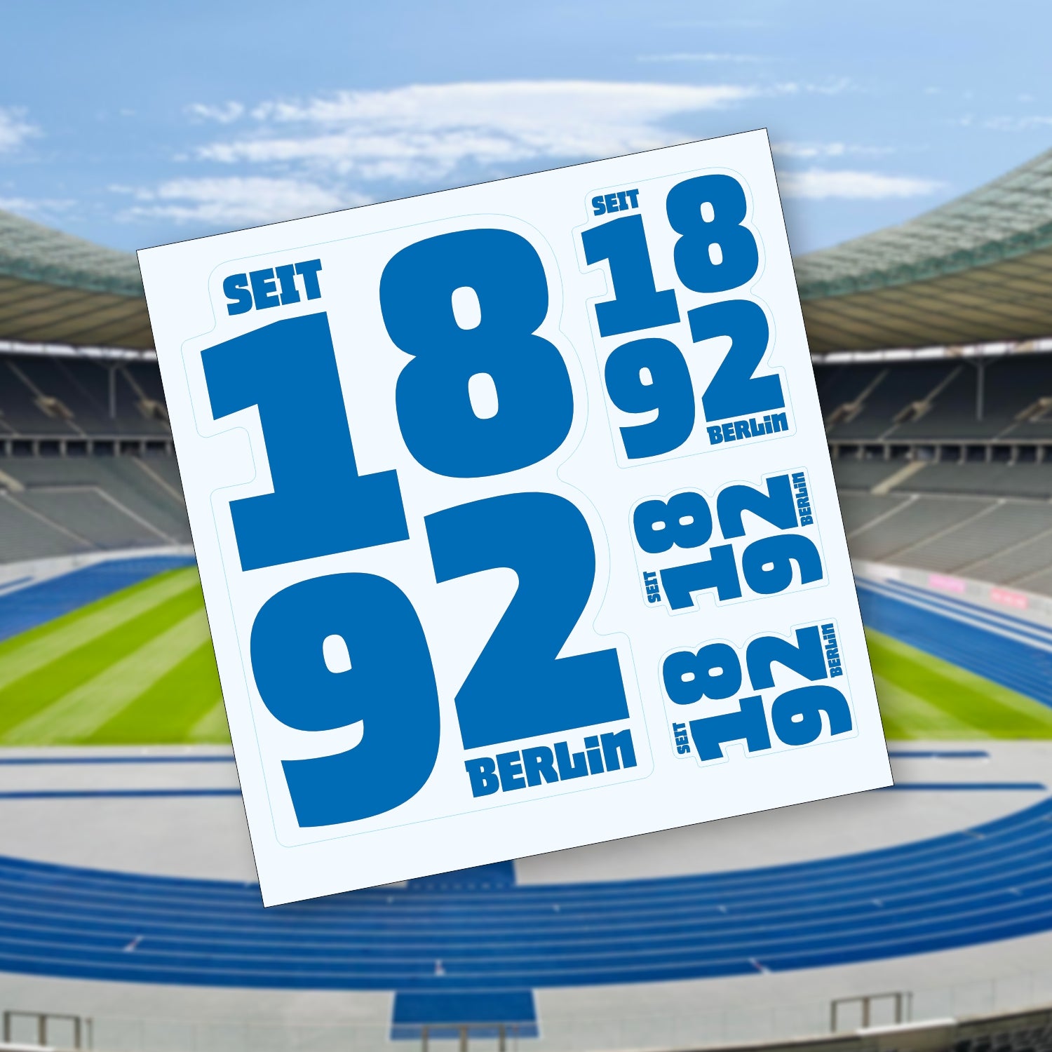 Seit 1892 Berlin Stickerbogen | Premium-Aufkleber transparente Folie