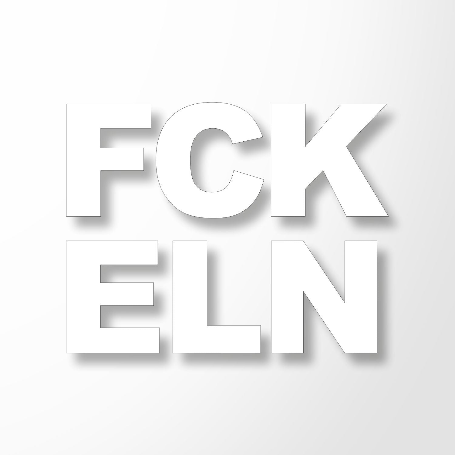 Aufkleber FCK ELN weiß matt