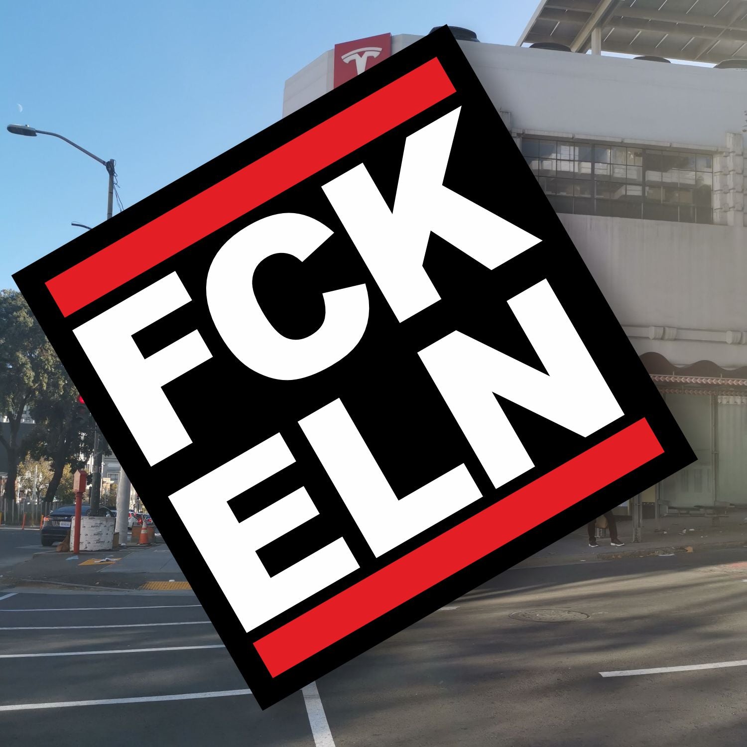 Aufkleber FCK ELN schwarz/rot