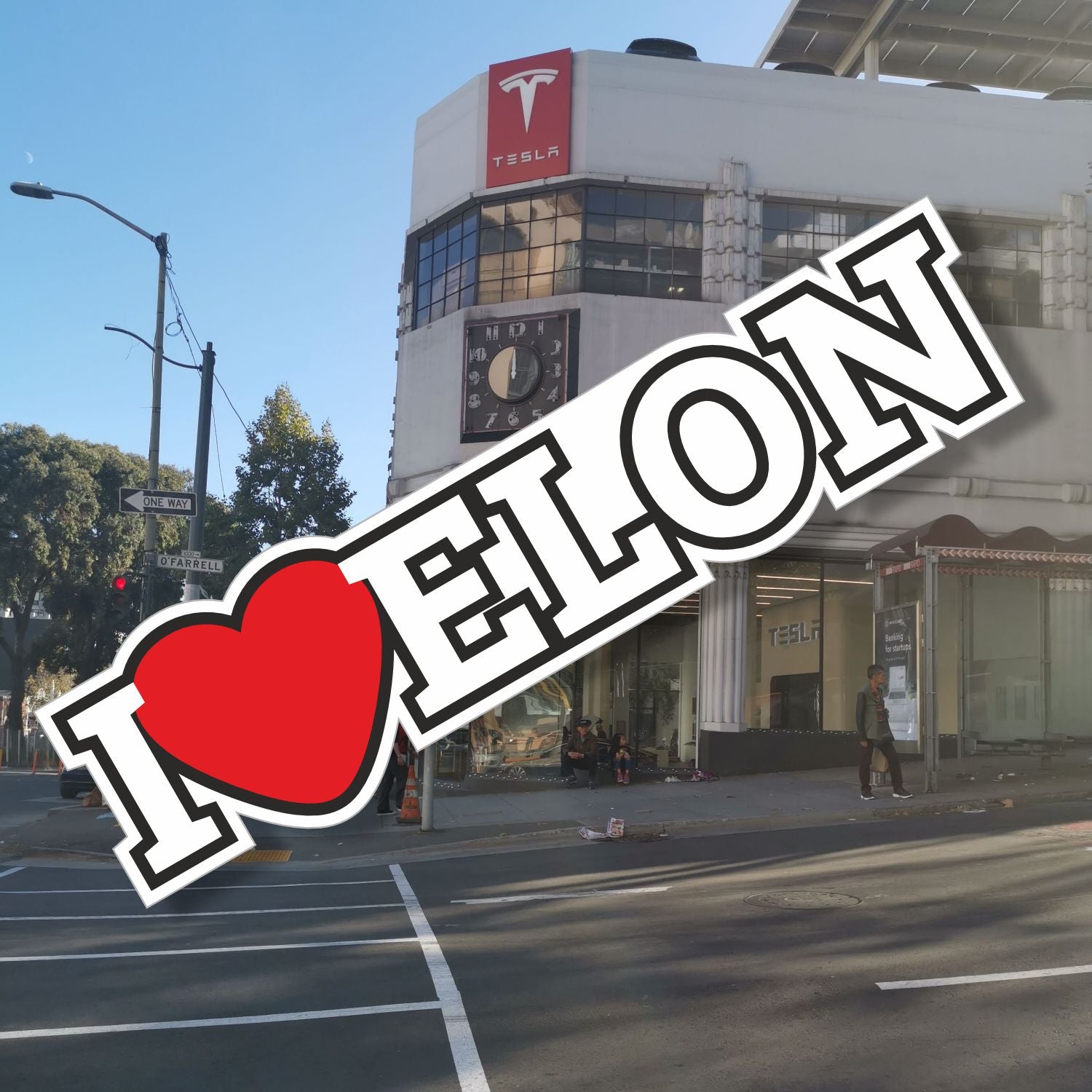 Aufkleber I LOVE ELON