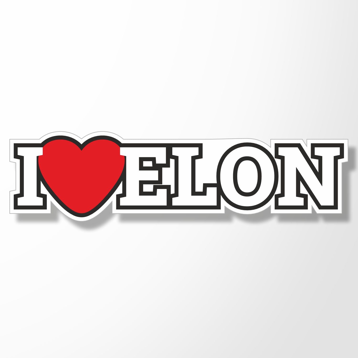 Aufkleber I LOVE ELON
