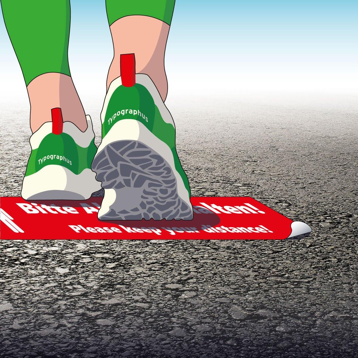 Fußbodenaufkleber Ausgang Pfeil 20cm rot - Sticker-Depot.de by Typographus