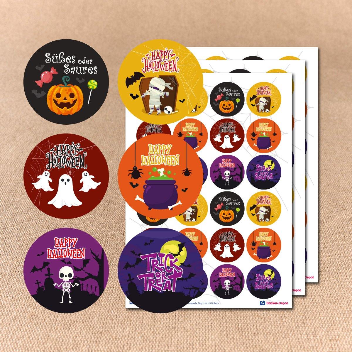 Halloween-Aufkleber Deko-Set Süßes oder Saures - Sticker-Depot.de by Typographus