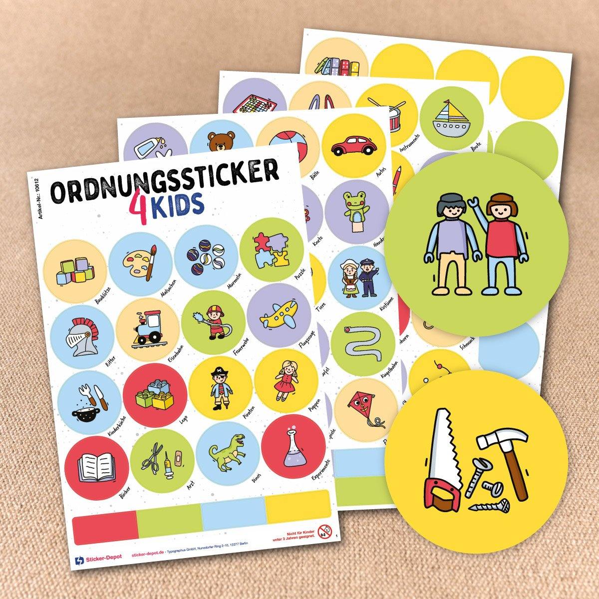 Ordnungssticker für Kinder