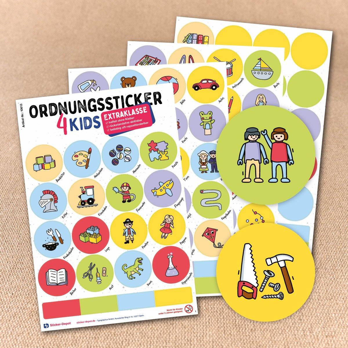 Ordnungssticker - Aufbewahrung Spielzeug "Extraklasse" - Sticker-Depot.de by Typographus
