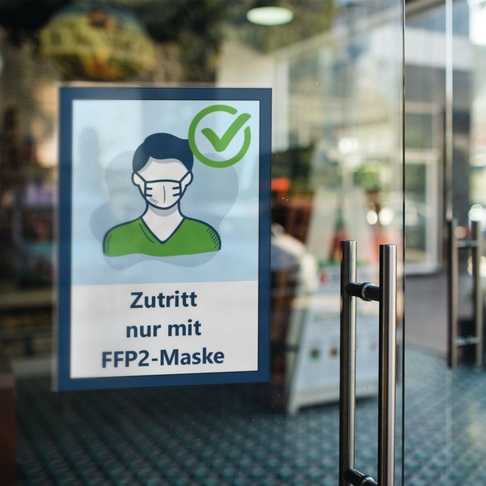 Aufkleber Zutritt nur mit FFP2-Maske | DIN A4 | 3er-Pack