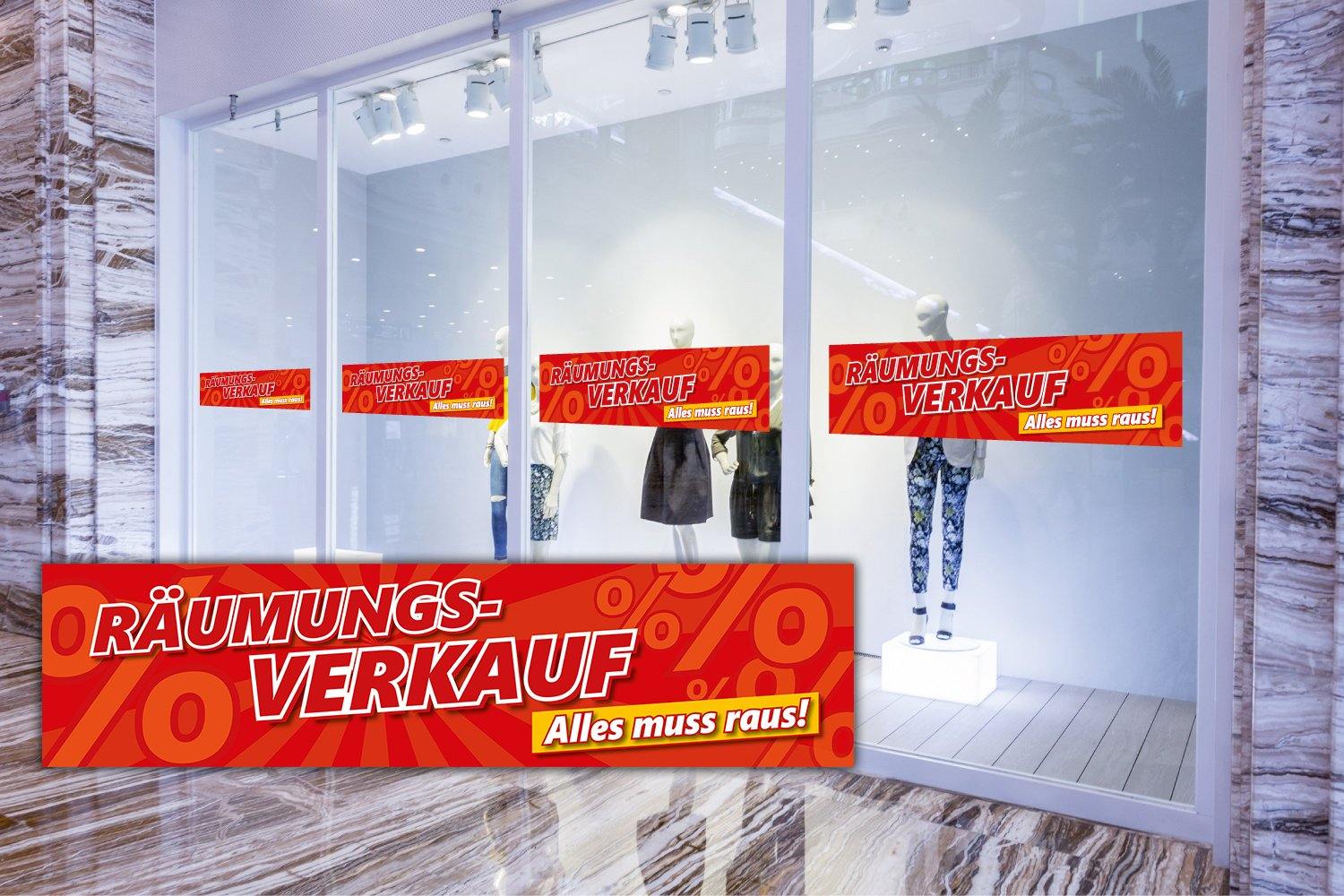 XXL Aufkleber Räumungsverkauf Alles muss Raus! - Sticker-Depot.de by Typographus