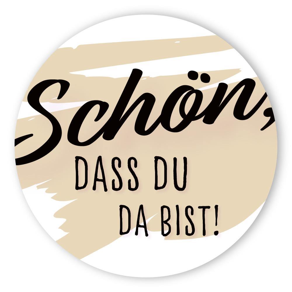 Etikettenbogen - Schön, dass du da bist - schwarz/beige