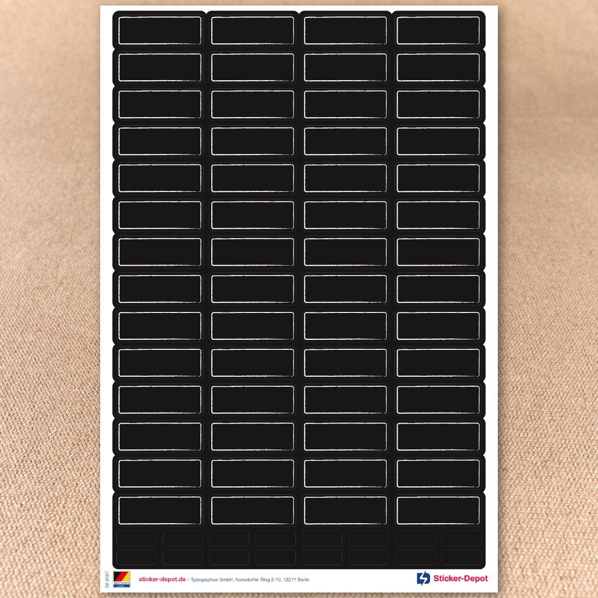 Selbstklebende Haushaltsetiketten zum Beschriften ablösbar schwarz Stickerbogen Seiten 2-4