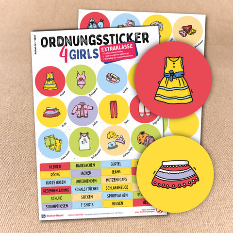 Ordnungssticker - Kleidung Mädchen "Extraklasse" - Sticker-Depot.de by Typographus