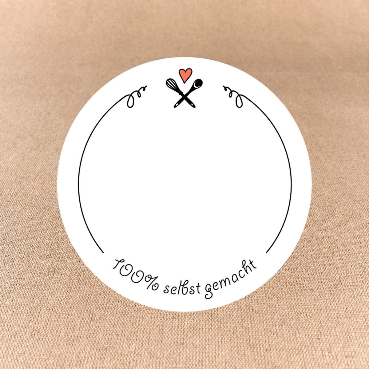 Einmachetiketten „100% selbst gemacht“