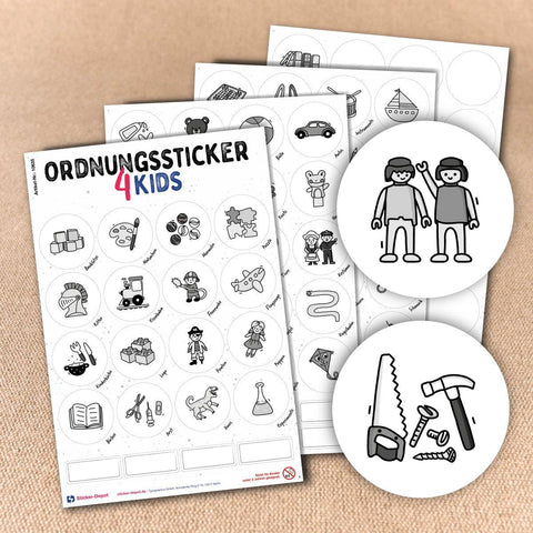 Ordnungssticker - Aufbewahrung im Kinderzimmer - Sticker-Depot.de by Typographus