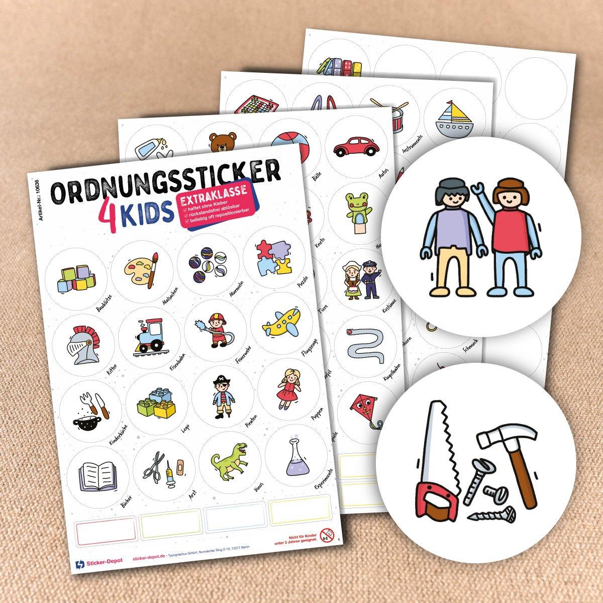 aufbewahrung für spielzeug Ordnungssticker - Einfache Aufbewahrung von Spielzeug f. Boxen, Kisten und Schränke Extraklasse