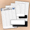 Selbstklebende Haushaltsetiketten zum Beschriften ablösbar Ansicht 4 Stickerbogen und kleinen Stickern in den Varianten weiß oder schwarz