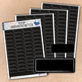 Selbstklebende Haushaltsetiketten zum Beschriften ablösbar schwarz Ansicht 4 Stickerbogen und kleinen Stickern