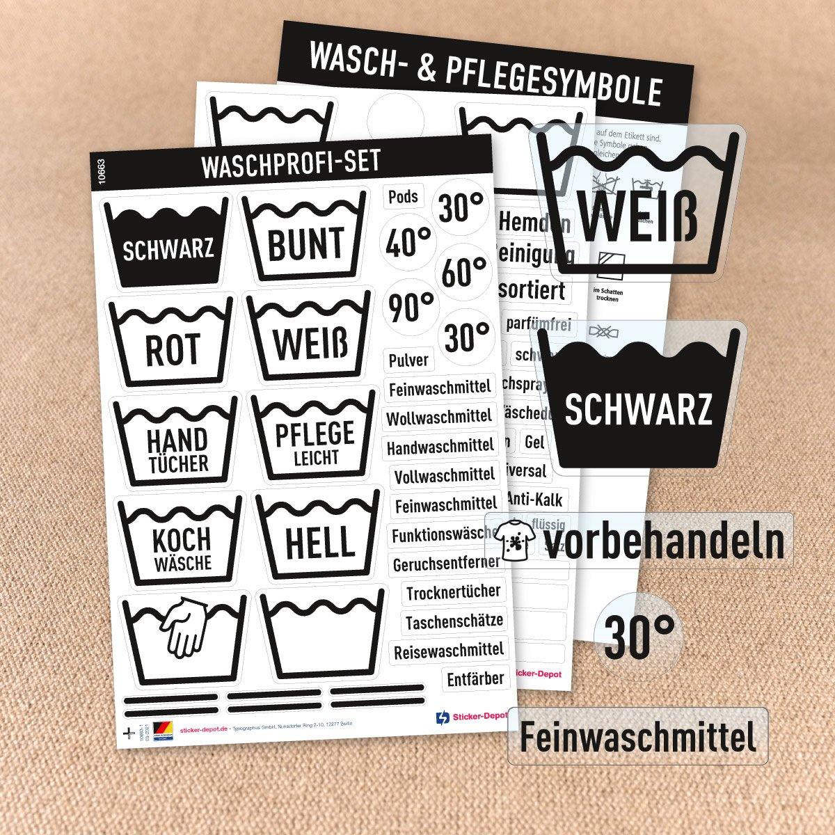 Aufkleber für Wäschebox o. Wäschekorb transparent